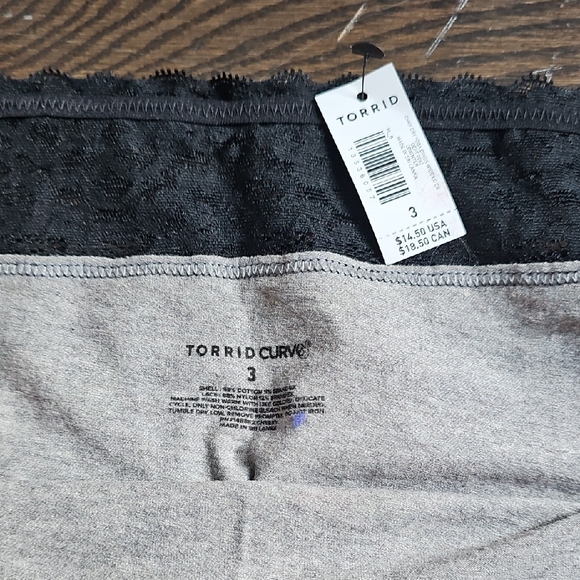 Torrid Gray Panties with Dinosaur Print and Black Lace - Picture 3 of 3